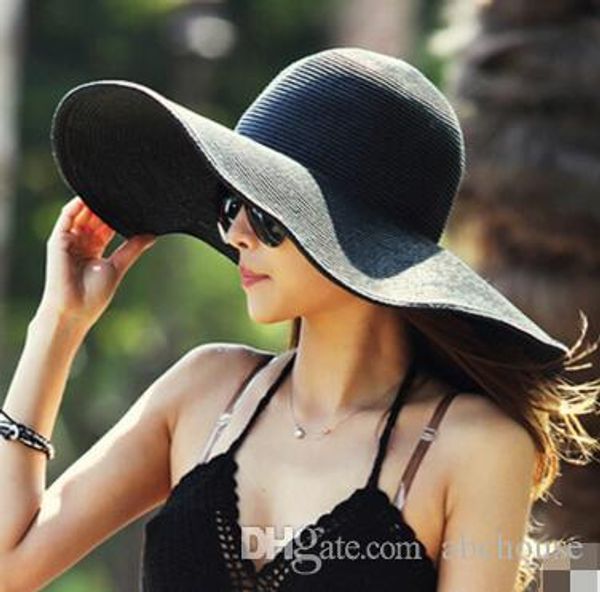 

fashion sun hat women's floppy hats foldable wide large brim floppy bucket hat summer beach sun straw hat cap, Blue;gray