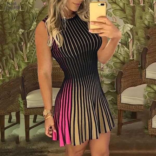 

2020 fashion summer color patchwork short mini dress sleeveless casual dress womens party night club dress vestido festa, Black;gray