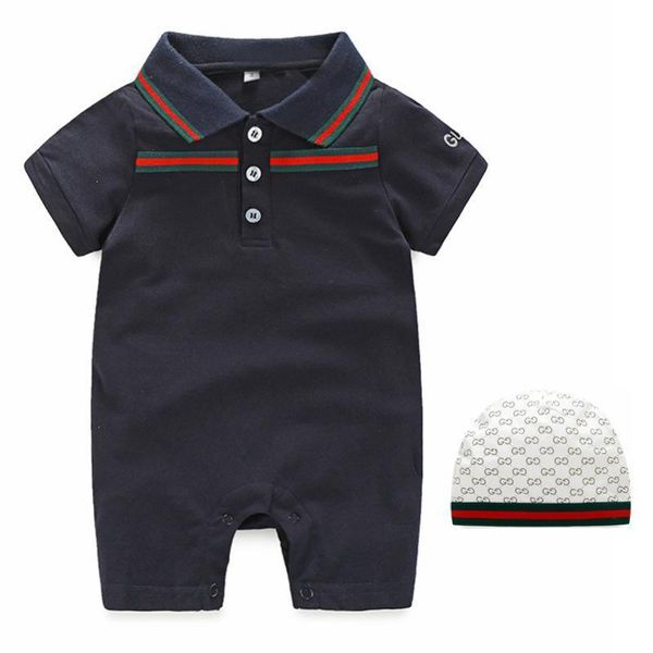 

High Quality Pure Cotton Baby Clothes Summer Boy Girl 0-3 Month Newborn Soft Short Sleeve Jumpsuits Lapel Overalls Children