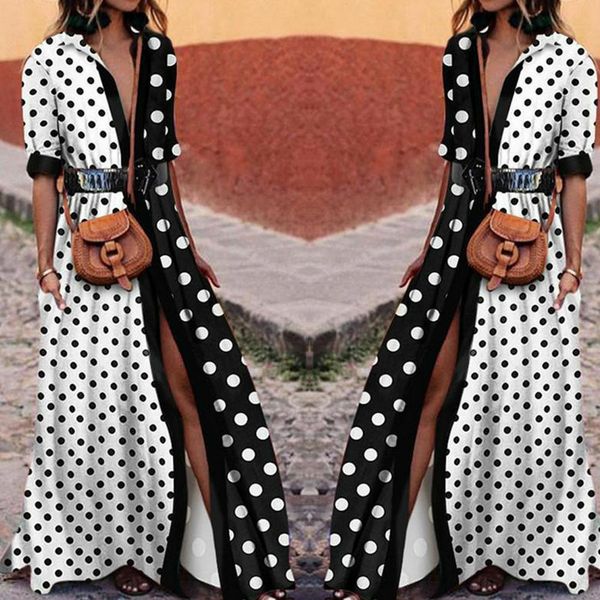 

plus size women' boho casual summer beach party strip floral sundress long maxi dress bikini cover up beachwear, Blue;gray