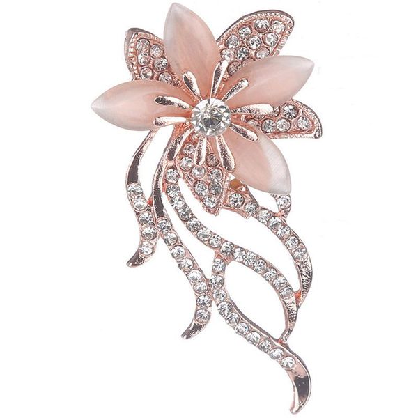 

fashion flower brooch pin women clothing accessories brooch pin rhinestone, Gray