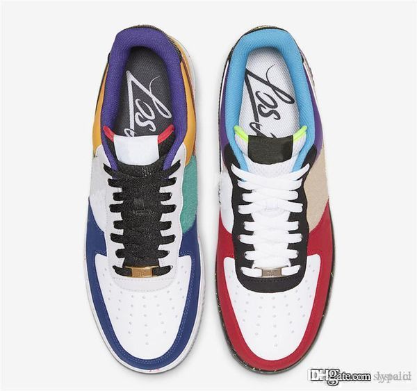 

2019 authentic air 956force 1 low what the la ct1117-100 white black hyper jade men woman basketball shoes with original box