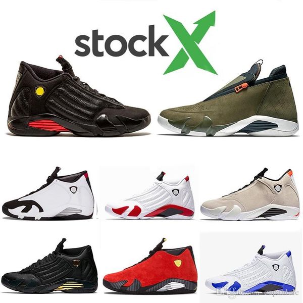 

stock x sale 14s 14 mens basketball shoes jumpman zblack toe candy cane desert sand xvi men sports trainers designer sneakers