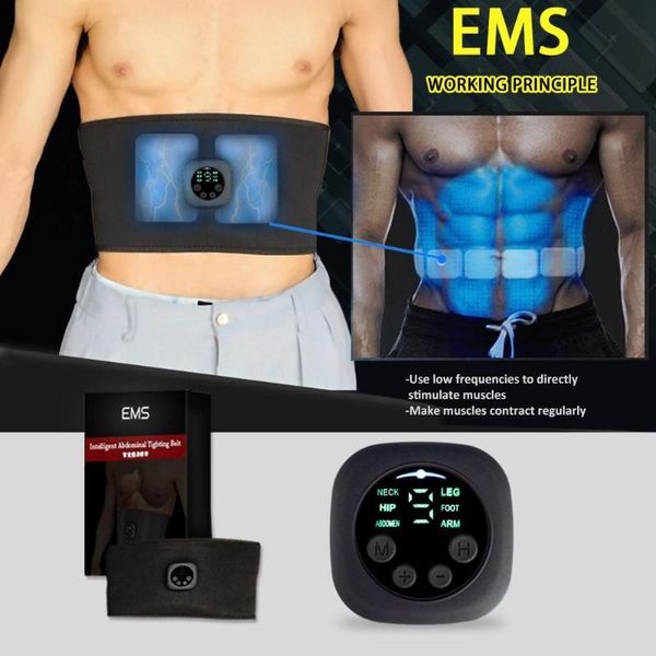 

usb charging 6 modes abdominal muscle toning workout belt body training shaping fitness equipment abdominal muscle massager