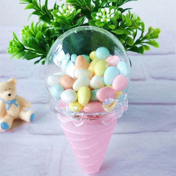 

6pcs/lot plastic creative ice cream shape wedding candy box cute sweet tube birthday party supply personality gift chocolate box