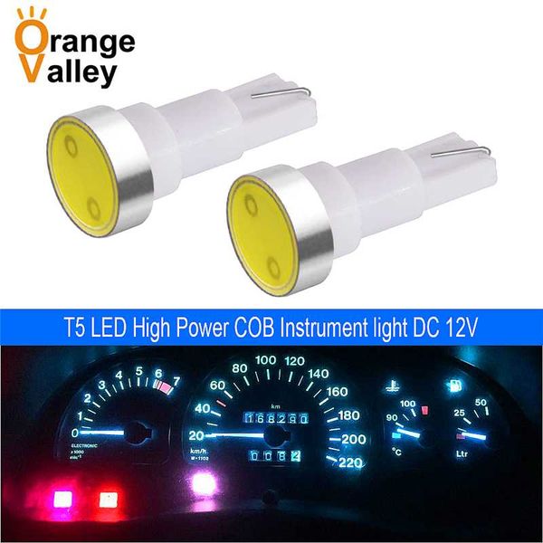 

500pcs w3w w1.2w t5 w2x2.6d cob led car board instrument panel lamp auto dashboard warming indicator wedge light bulb dc12v