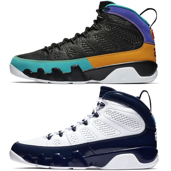 

men 9 basketball shoes 9s unc navy blue dream it do it bred la oreo tour yellow mens trainer sports sneaker size 8-13, White;red