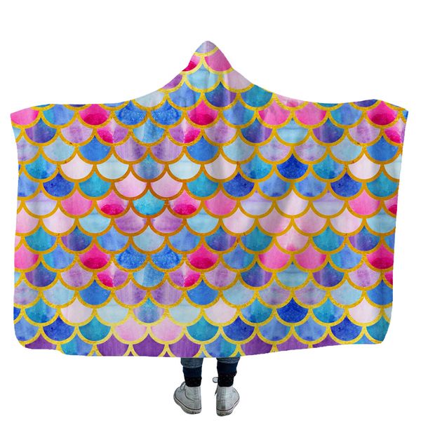

softbatfy mermaid and star hooded blanket fleece throw blanket dropshipping