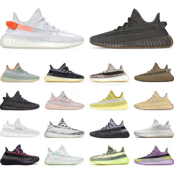 

2020 kanye west men women running shoes cinder earth desert sage asriel zebra black white static reflective sneakers size 36-48, White;red