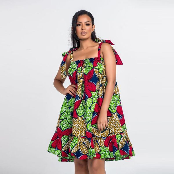 

2019 new arrival elegent african printing women plus size mini dress, Red