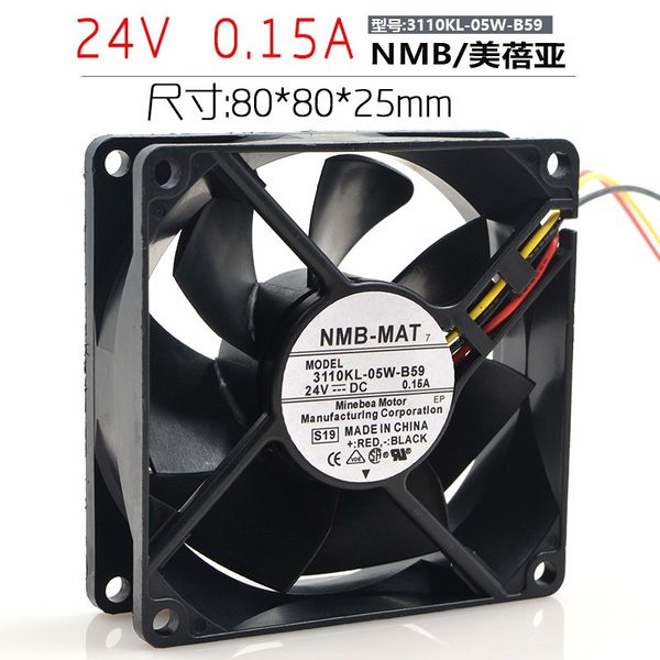 

nmb 3110kl-05w-b59 24v 0.15a 8cm 8025 double ball converter radiator fan