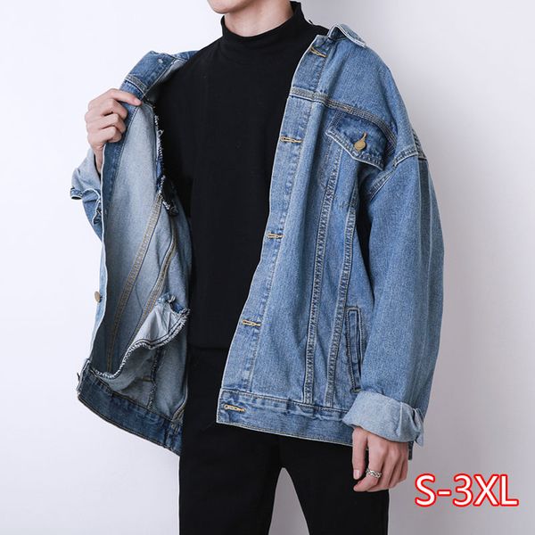 

spring and autumn new korean loose oversize denim jacket men retro jacket denim men and women fashion 2020, Black;brown