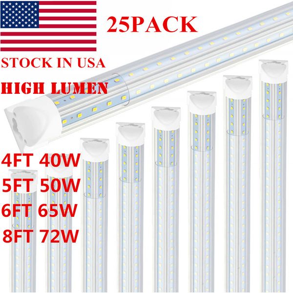 

V haped 2ft 4ft 5ft 6ft 8ft cooler door led tube t8 integrated led tube double ide led hop light fixture high lumen