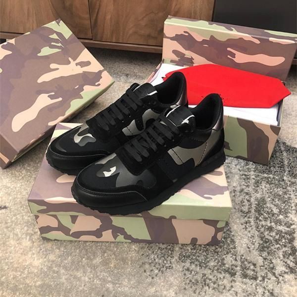 

a 2019 designer mens women rockrunner sneakers camoufalge casual shoes with star des chaussures zapatos schuhe trainers 02, Black