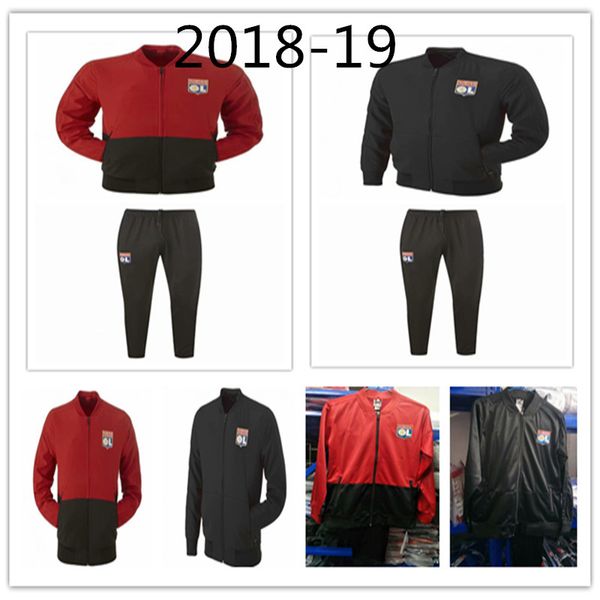 

2018 2019 urvetement footbal lyon ve te jacket om jogging occer track uit ol maillot de foot training pak