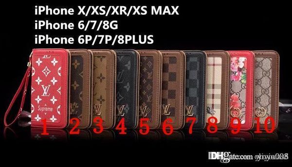 

New flip leather wallet brand ca e phone ca e cover for iphone 7 7plu 8 8plu x x xr x max 117