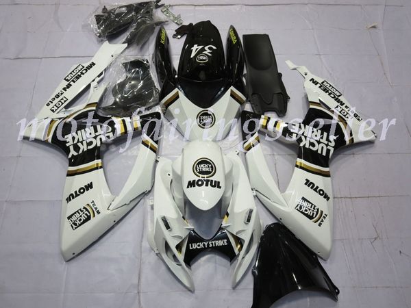 

new abs plastic fairings kit fit for suzuki gsxr600 gsxr750 gsx-r600 r750 k6 2006 2007 injection mold lucky black and white