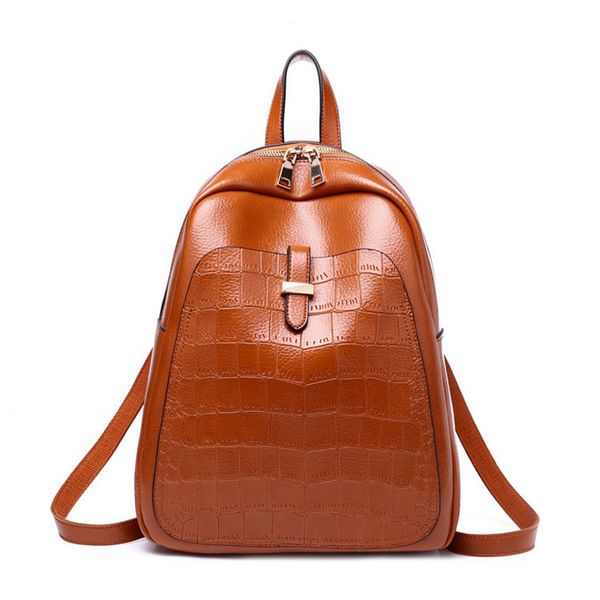 

solid pu leather alligator pattern elegant womens backpacks multi function women shoulder bag ladies travel bags satchel femail