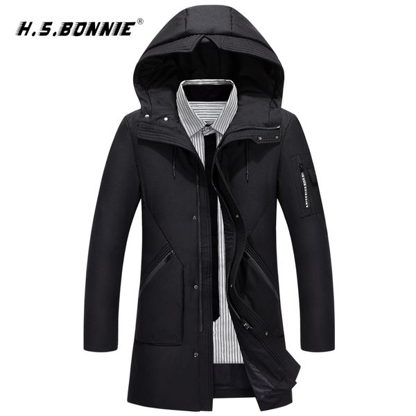 

men's down & parkas h.s.bonnie 2021 fashion jacket men winter warm mens parka male clothing jaqueta masculino chaqueta hombre, Black