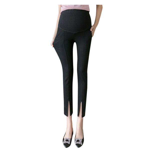 

women pregnant maternity abdominal trousers prop belly legging fork openin pants ropa premama embarazadas, White