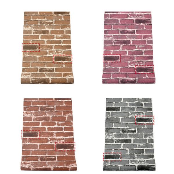 

5.3 square meters vintage 3d imitation brick wallpaper stylish coffee bar pub restaurant culture stone red brick pvc waterproof wallpaper