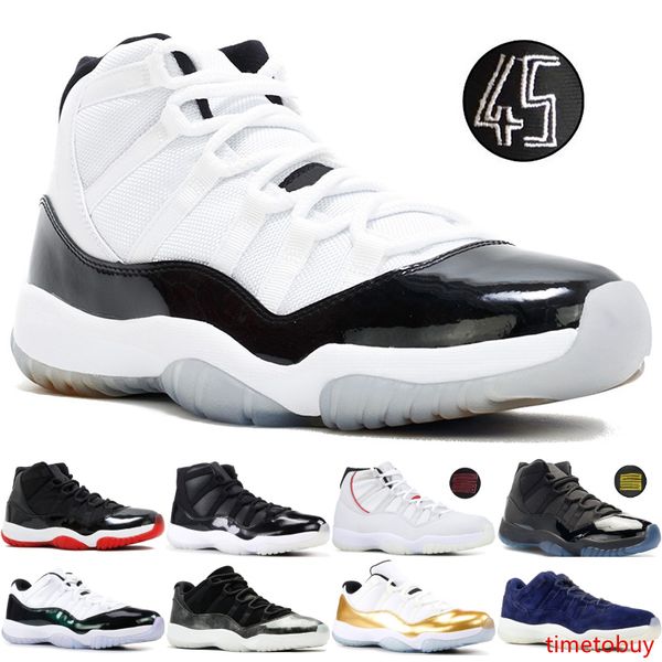 

concord 45 11s xi platinum tint men basketball shoes 11 bred space jam cap and gown prm women sports sneakers us 5.5-13
