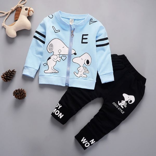 

diimuu 2pcs baby boys girls clothing sets toddler outfits children outwear sports zipper cotton casual cartoons suits spring set, White