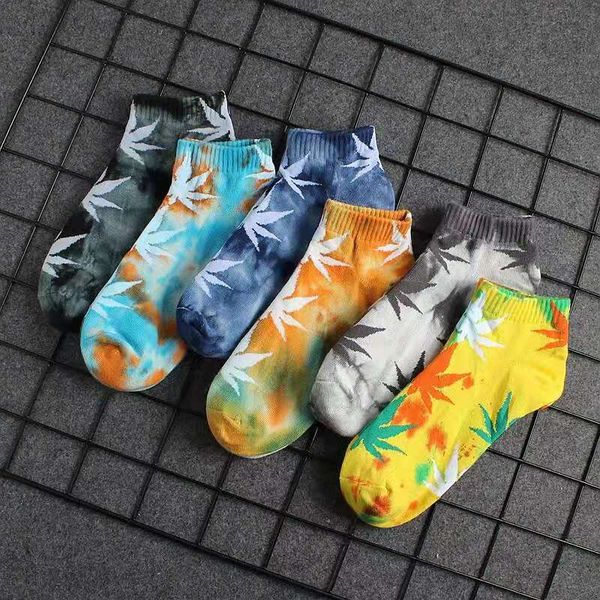 

hip hop street maple leaves slipper socks for men women brand designer lovers short socks 18 colors size eur 36-44 10pairs/lot ing, Black