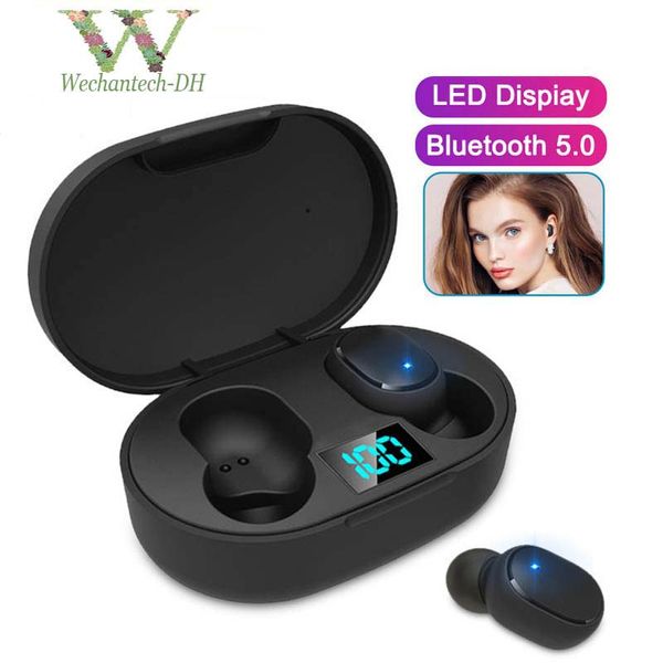 

1 PCS E6S TWS Bluetooth 5.0 Беспроводной наушник для бизнеса стерео редми Airdots LED наушники мин