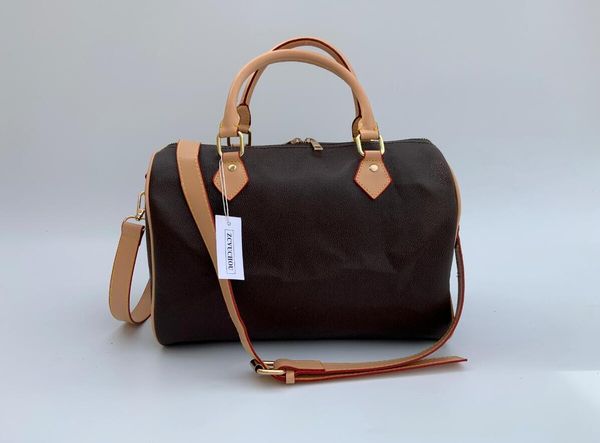 

women messenger bag classic style fashion signature bags women bag shoulder bags lady totes handbags speedy 35cm with shoulder strap, dust b
