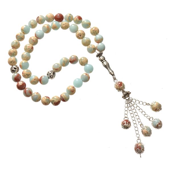 

fashion 8mm multicolor synthetic imperial round prayer bead rosary handmade chain rosary bracelets 16inch f001, Black