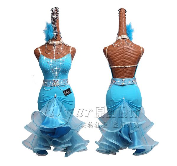 

2019 sparkly rhinestones latin dance dress women fringe dresses ladies samba salsa competition performance dancing clothes, Black;red