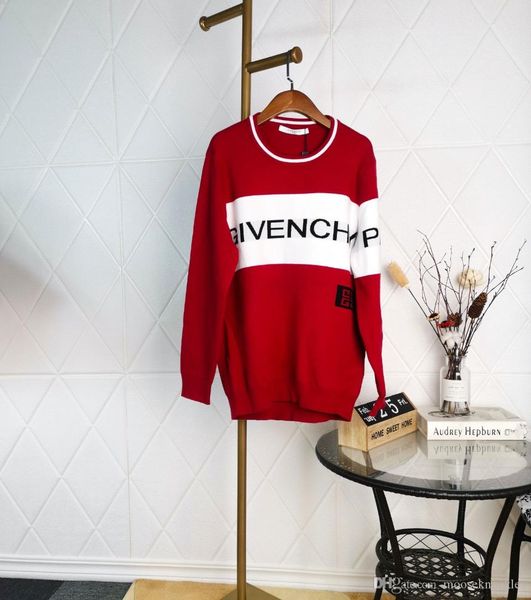 

19fw new luxurious brand design given color blocked knitted sweater hoodie men women fashion casual streetwear sweatshirts outdoor shirts, Gray;blue