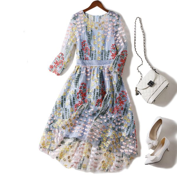 

2019 rushed lace dress vadim sale lace a-line maxi dress ukraine vestidos mujer woman heavy embroidery large size print female, Black;pink