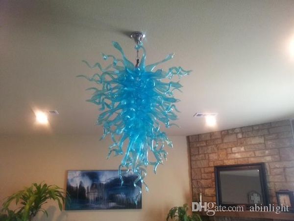 

art glass chandelier lighting style blown blue chandelier livingroom decoraiton home design chandelier