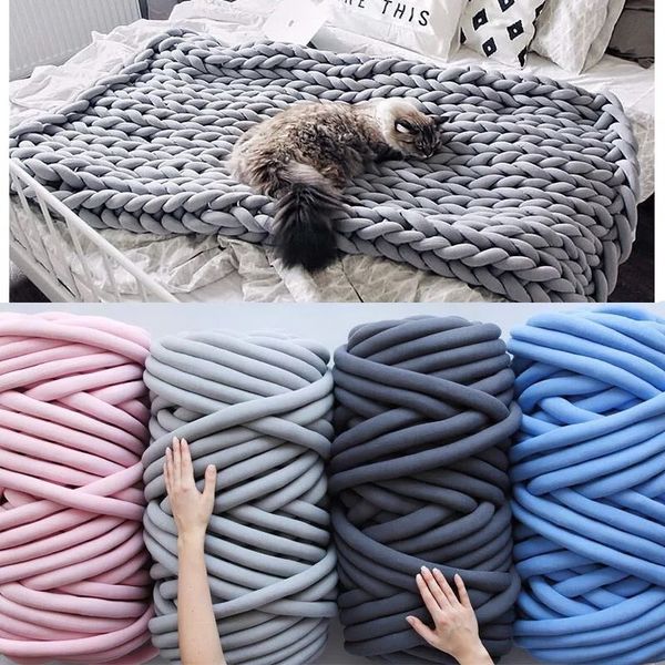 

2019 nordic coarse wool hand-woven blanket knitted sofa cover thick christmas gift
