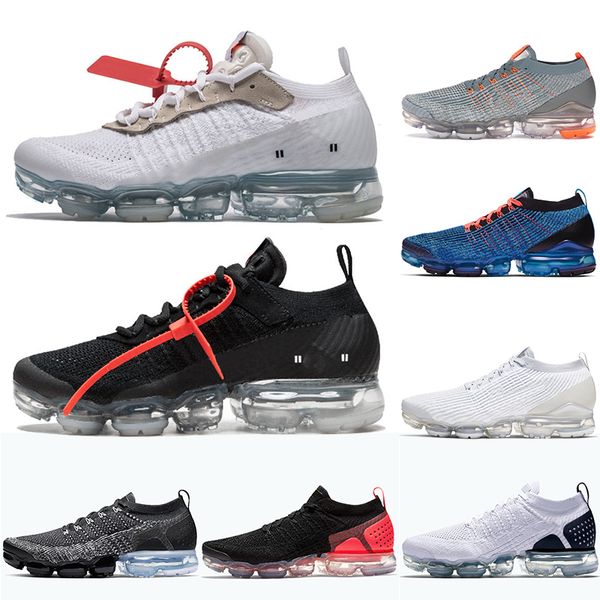 

new fly knit 3.0 off triple white black aviator grey metallic pewter designer luxury shoes for men women sport sneakers, White;red