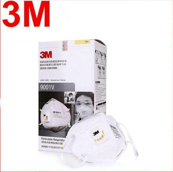 

3m mask with breathing valve protective mask kn95 9001v 9002v 9003v anti dust-mask protective dustproof pm2.5 100pcs ljja3871