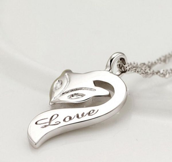 

wholesale- cute women fox 925 silver pendant jewelry love (without chain) anti-allergy not fade necklace pendant