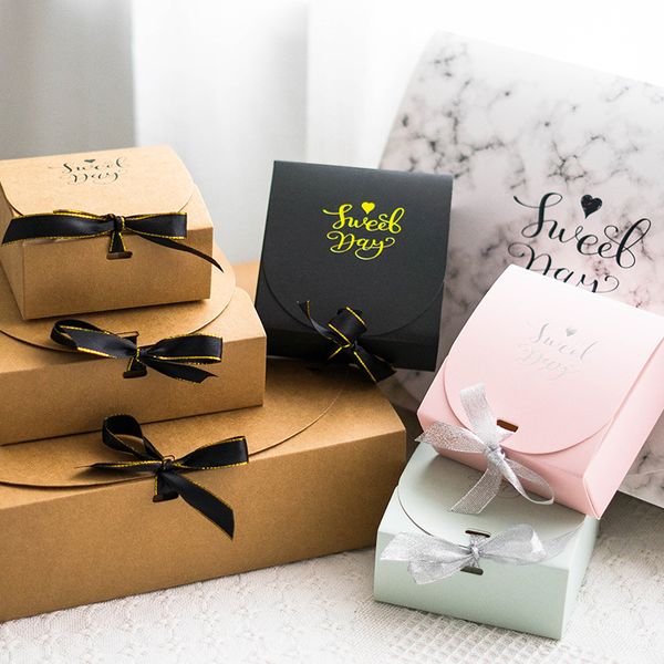 

gift wrap 5pcs creative marble style box kraft paper diy bag with ribbon candy wedding birthday party supplies