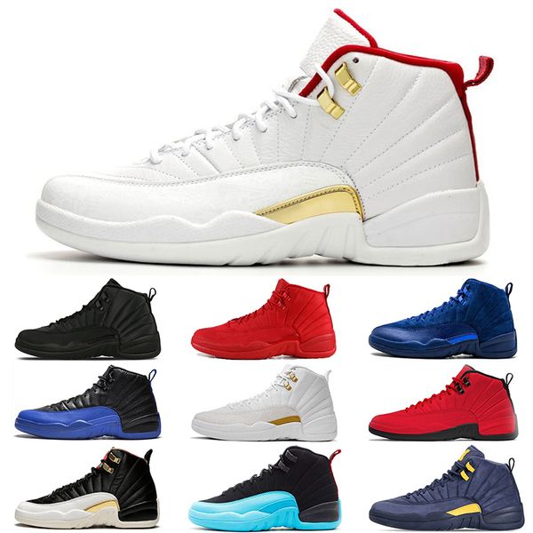 

2019 fashion fiba 12 12s basketball shoes men game royal gym red white bulls flu game michigan designer mens trainers sports sneakers