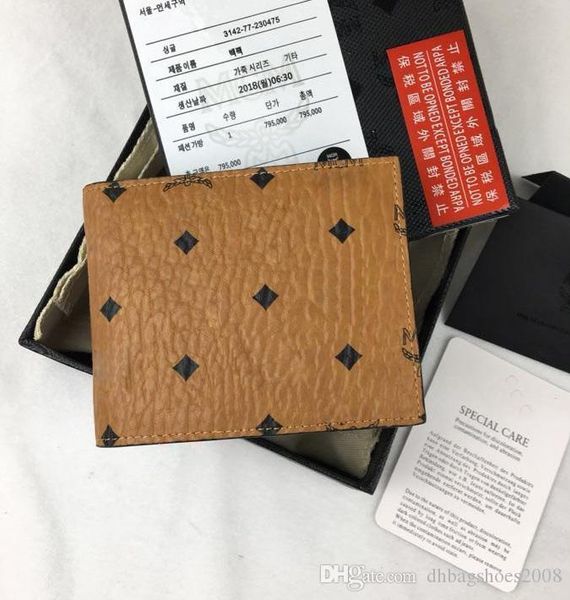 

yellow and black wallets for men 12x9.2cm fashion design card id holder real leather ultra slim wallet with box 8021, Brown;gray