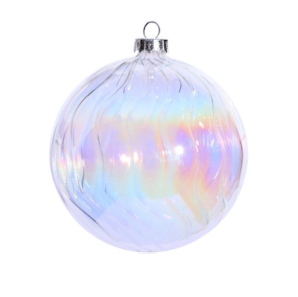 

promotion - diy paintable transparent clear christmas ornament decoration 100mm glass rainbow glass ball, 5/pack