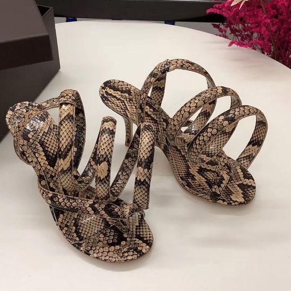 

shoes high-heeled will code spelling color snake belt bare toes with woman sandals t02, Black