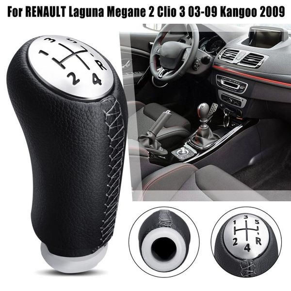 

5 speed gear knob pu leather head stick for laguna megane 2 clio 3 2003 2004 2005 2006 2007 2008 2009 scenic2 kangoo