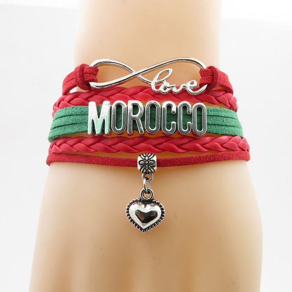 

инфинити лав марокко браслет сердце шарм браслет любовь марокко флаг браслеты браслет для женщин и мужчин ювелирные изделия, Golden;silver