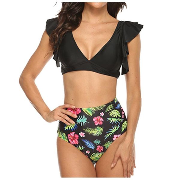 

2020 bikinis set women plus size print tankini swimjupmsuit swimsuit beachwear padded swimming bra large female swimwear suit