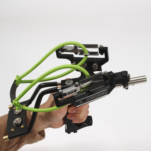 

powerful laser catapult hunting outdoor slingshot rubber band Tubing PU Leather Professional Tactical Plastic Pocket Sling Shot Ball