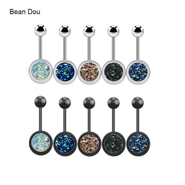 

new belly button rings navel piercing jewelry 14g surgical steel glitter ombligo nombril body pircing jewelry for women, Slivery;golden