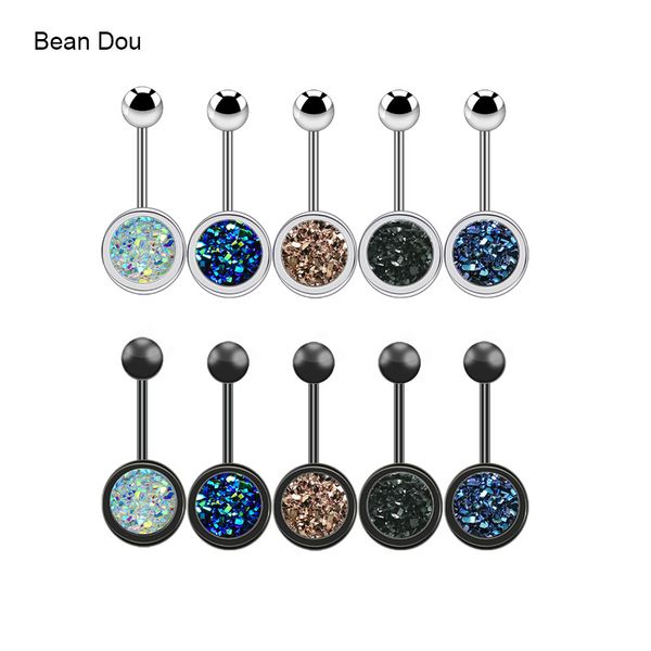 

new belly button rings navel piercing jewelry 14g steel glitter ombligo nombril body pircing jewelry for women, Slivery;golden